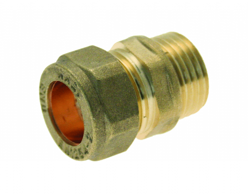 COMPRESSION MALE IRON COUPLER - 22mm x 1/2