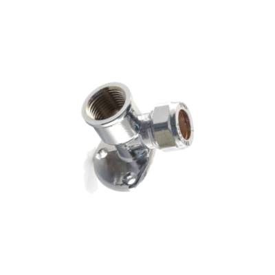 COMPRESSION CHROME PLATED FEMALE WALLPLATE ELBOW
