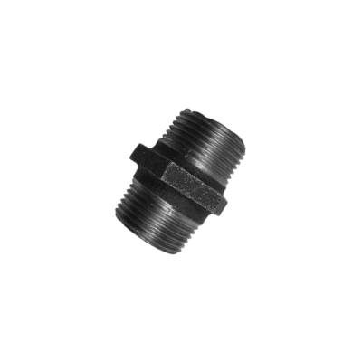 BLACK MALLEABLE IRON HEXAGON NIPPLE MxM