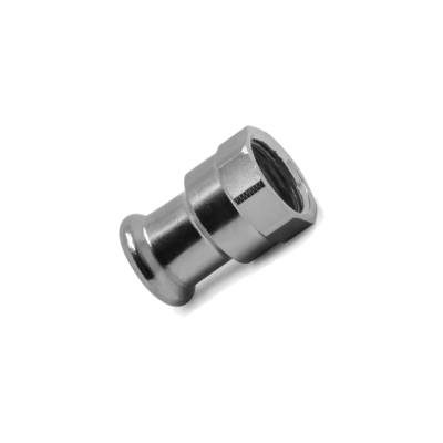 XPRESS YORKSHIRE PRESS-FIT CHROME PLATED COPPER STRAIGHT FEMALE CONNECTOR