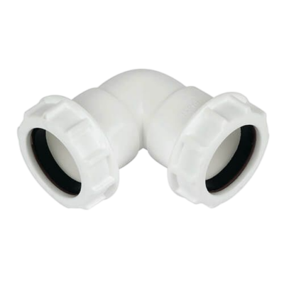 FLOPLAST WHITE COMPRESSION 90° ELBOW – WC10