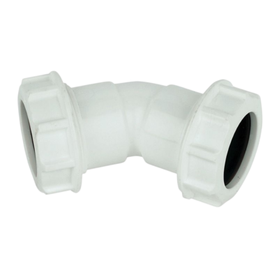 FLOPLAST WHITE COMPRESSION 135° ELBOW – WC18