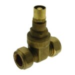 Lockshield Gate Valve Compression x Compression 15mm to 28mm - 15mm