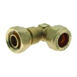 Compression Bent Tap Connector 15mm to 22mm - 15mm x 1/2