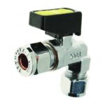 Mini Lever Ball Valve Elbow Compression x Compression 8mm to 10mm - 8mm