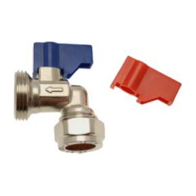 Angled Washing Machine Valve 15mm x 3/4", Plumb Parts Glasgow