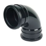 FloPlast Ring Seal 92.5 Deg Bend Socket/Spigot - SP161 110mm - 110mm - Black