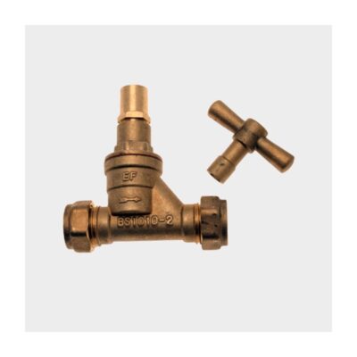 Stopcock Lockshield DZR Compression x Compression, Plumb Parts Glasgow