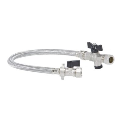 Boiler filling loop with braided hose and isolating valves