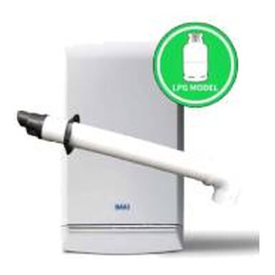 Baxi Duo-Tec 28 (ErP) LPG Combi Boiler, Horizontal Flue and Clock