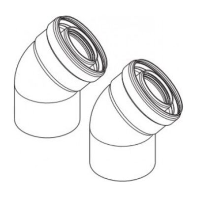 Baxi Multifit 135 Degree Flue Bend Pair 60/100mm