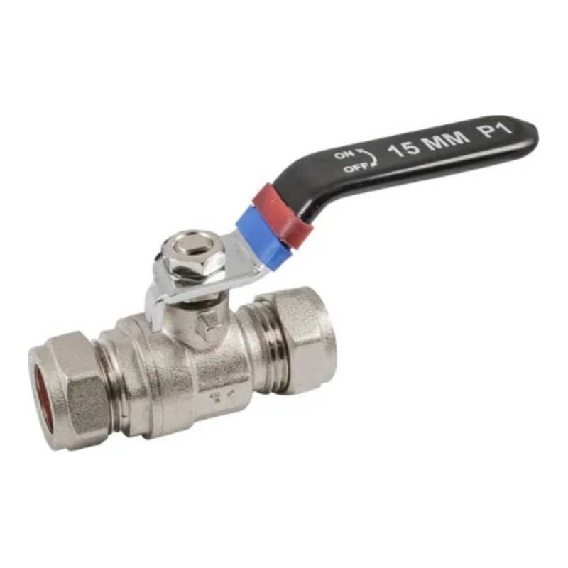 Black Lever Ball Valve with Red and Blue Handles 15mm to 28mm Black Lever Ball Valve with Red and Blue Handles 15mm to 28mm