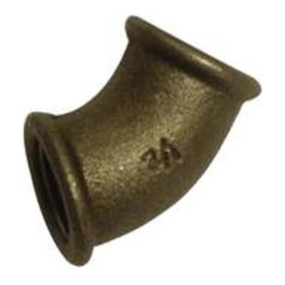 Black Malleable Iron 45 Degree Elbow F x F, Plumb Parts Glasgow
