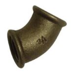 Black Malleable Iron 45 Deg Elbow F x F 1/4 inch to 4 inch - 1/4