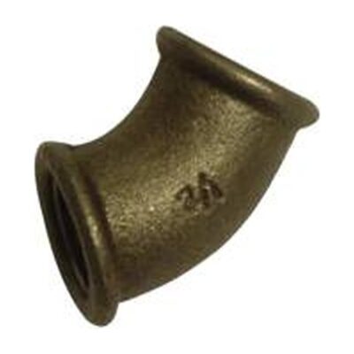 Black Malleable Iron 45 Degree Elbow F x F, Plumb Parts Glasgow