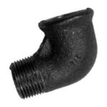 Black Malleable Iron 90 Deg Elbow M x F 1/4 inch to 4 inch - 1/4