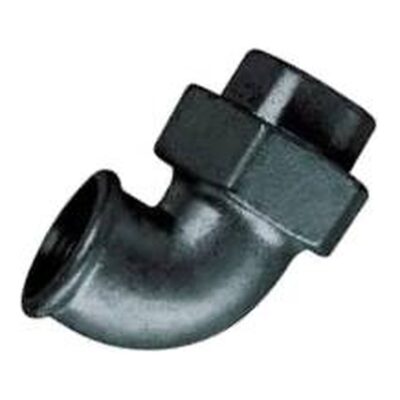 Black Malleable Iron Elbow Union F x F, Plumb Parts Glasgow
