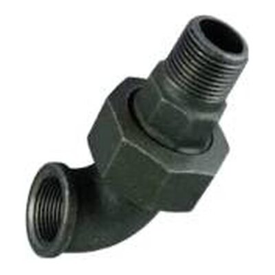 Black Malleable Iron Elbow Union M x F, Plumb Parts Glasgow
