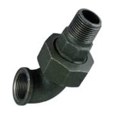 Black Malleable Iron Elbow Union M x F, Plumb Parts Glasgow
