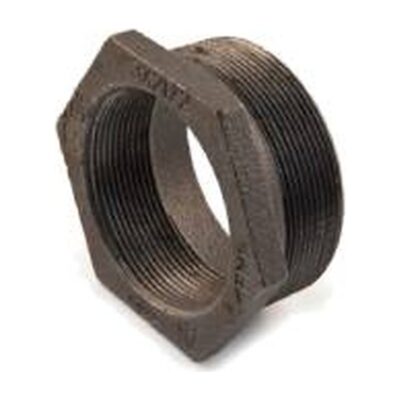 Black Malleable Iron Hexagon Bushes M x F, Plumb Parts Glasgow