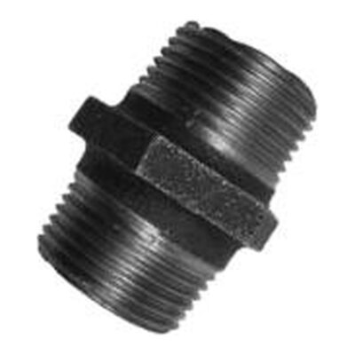 Black Malleable Iron Hexagon Nipple M x M, Plumb Parts Glasgow