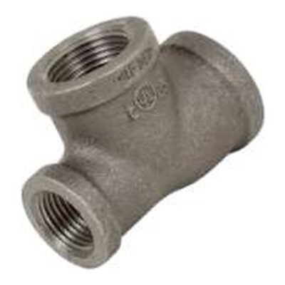 Black Malleable Iron Reducing Tee F x F x F, Plumb Parts Glasgow