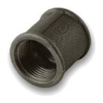 Black Malleable Iron Socket F x F 1/8 inch to 4 inch - 1/8