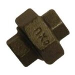 Black Malleable Iron Straight Union F x F 1/4 inch to 2 inch - 1/4