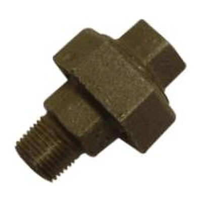 Black Malleable Straight Union M x F, Plumb Parts Glasgow