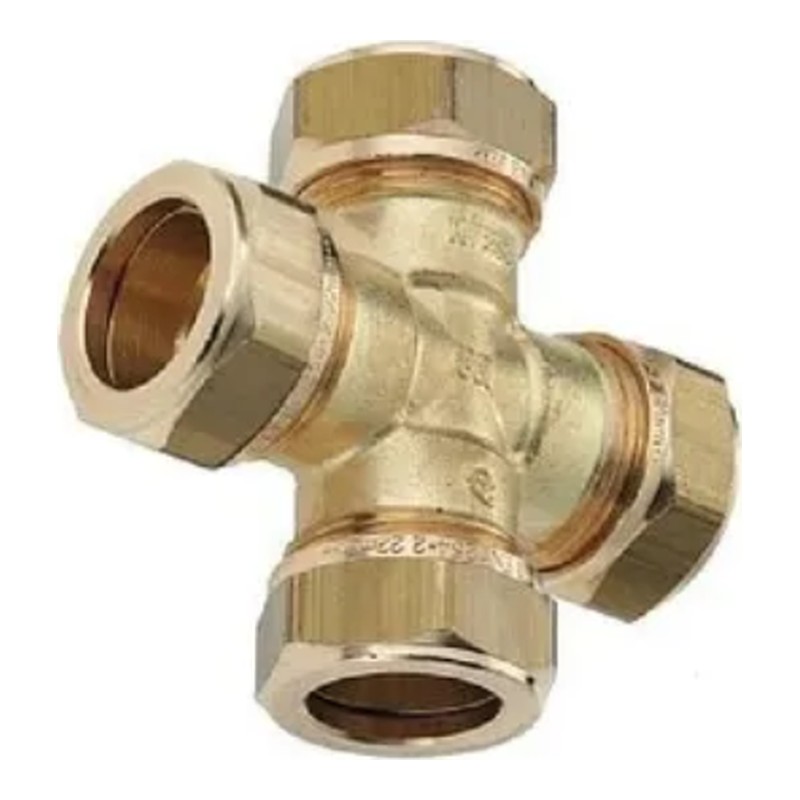 Brass Compression Cross 15mm to 28mm Brass Compression Cross 15mm to 28mm