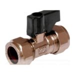 Compression Brass Lever Isolating Valve 15mm - 15mm