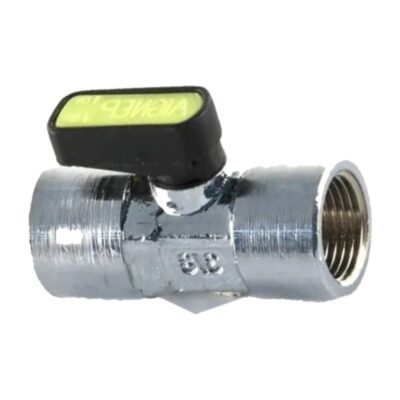 Chrome Mini Lever Gas Ball Valve 1/4 inch to 1/2 inch