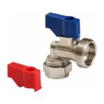 Chrome Washing Machine Valve 15mm x 3/4 inch - Angled
