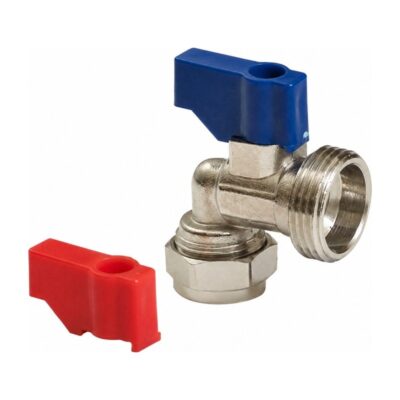 Chrome Washing Machine Valve 15mm x 3/4 inch Angled