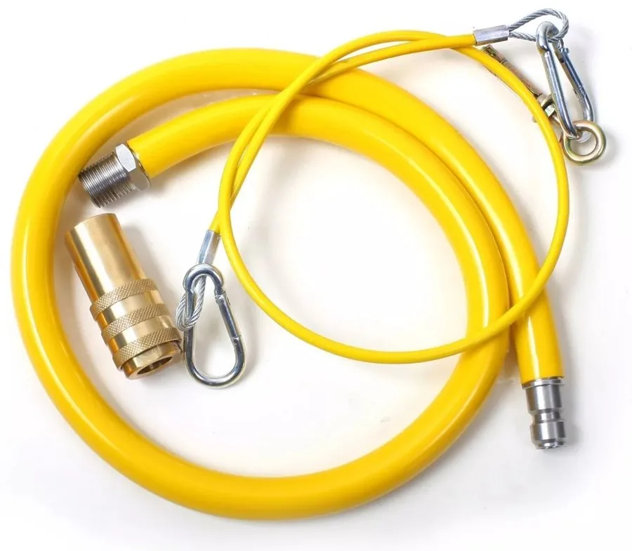 Yellow gas catering flex hose