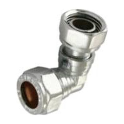 Compression Chrome Plated Bent Tap Connector, Plumb Parts Glasgow