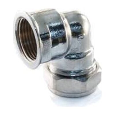 Compression Chrome Plated Female Elbow, Plumb Parts Glasgow