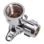 Compression Chrome Plated Female Wallplate Elbow 15mm to 22mm - 15mm x 1/2