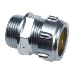 Compression Chrome Plated Male Coupler 15mm to 54mm - 15mm x 3/8
