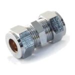 Compression Chrome Plated Reducing Coupler 15mm to 22mm - 15mm x 8mm