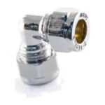 Compression Chrome Plated Reducing Elbow 22mm - 22mm x 15mm