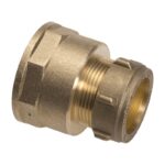 Compression DZR Female Coupler 15mm to 54mm - 15mm x 1/2