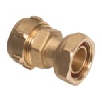Compression DZR Straight Tap Connector 15mm to 22mm - 15mm x 1/2