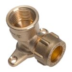 Compression DZR Wallplate Elbow 15mm - 15mm x 1/2