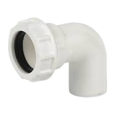 FloPlast White Compression 90° Conversion Elbow WC26, Plumb Parts Glasgow