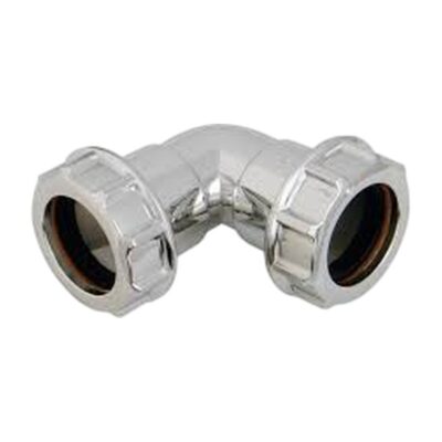 FloPlast Compression Chrome Style 90 Degree Bend CW10, Plumb Parts Glasgow