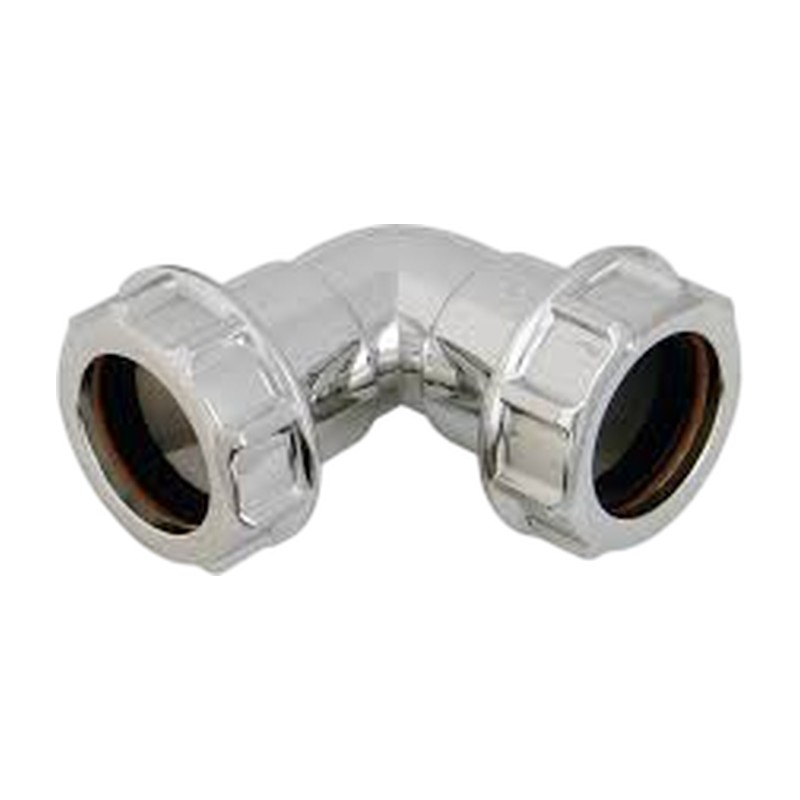FloPlast Compression Chrome Style 90 Degree Bend CW10 FloPlast Compression Chrome Style 90 Degree Bend CW10, Plumb Parts Glasgow