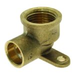 End Feed Female Wallplate Elbow 15mm to 22mm - 22mmX3/4