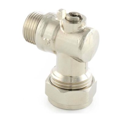 Flat Faced Isolating Valve Male End 15mm x 3/8 inch to 1/2 inch Angled