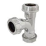 FloPlast Universal Compression Chrome Style Tee – CW23 40mm - 40mm
